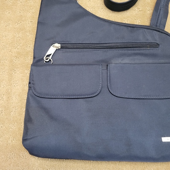 Travelon Anti-Theft Classic Crossbody Security Travel Bag Purse Midnight - Blue - Picture 3 of 14